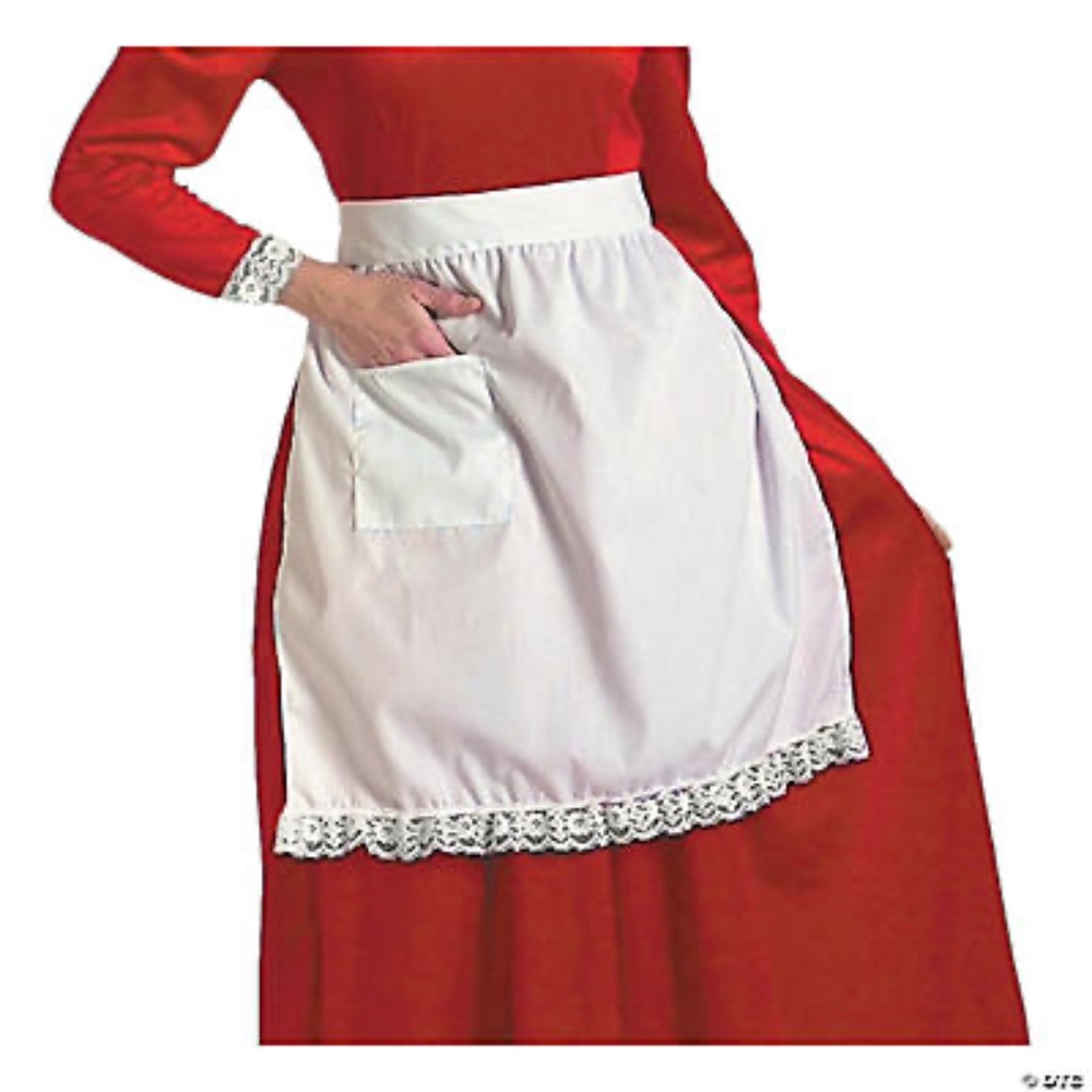 HALCO MRS SANTA CLAUS COTTON APRON MAID HOSTESS 50'S HOUSEWIFE COSTUME NEW